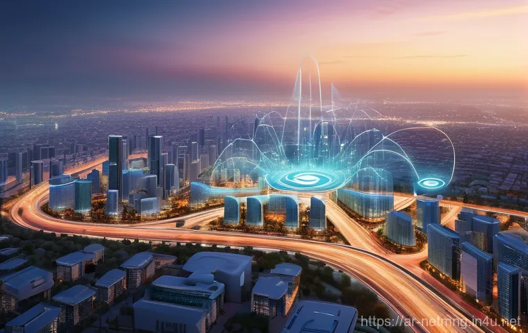 네트워크 실습 과정에서 자주 묻는 질문 - **Prompt 2: Dynamic Cybersecurity and Cloud Integration**
    "A sleek, futuristic digital art piece...