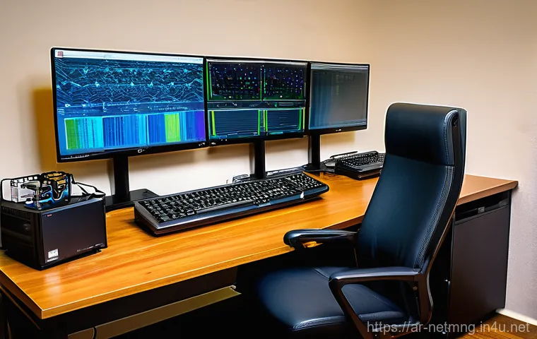 네트워크 실습 장비 추천 - **Prompt 1: The Organized Home Network Lab**
A detailed, wide shot of a neatly organized home ne...